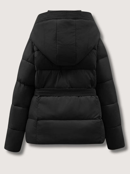 Women’s Belted High Collar Puffer Jacket
