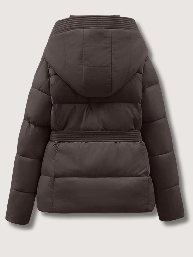 Women’s Belted High Collar Puffer Jacket