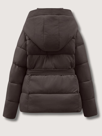 Women’s Belted High Collar Puffer Jacket