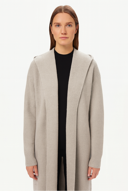 Women’s Shawl-Hood Ribbed Cardigan