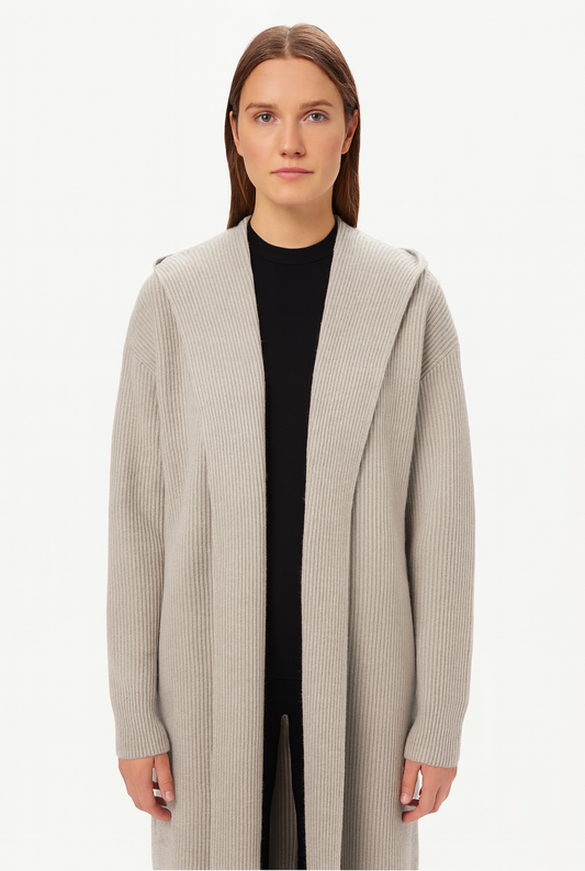 Women’s Shawl-Hood Ribbed Cardigan