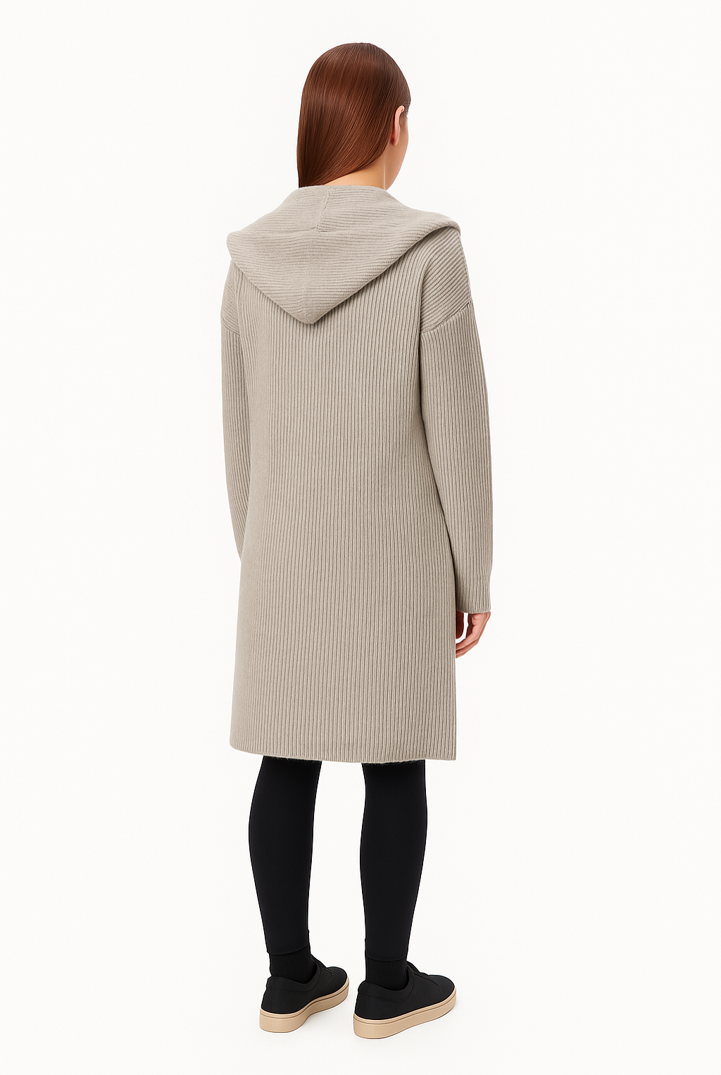 Women’s Shawl-Hood Ribbed Cardigan