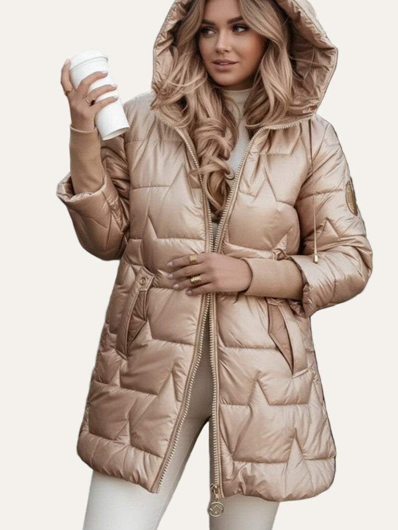 Women’s Shiny Mid-Length Puffer Coat
