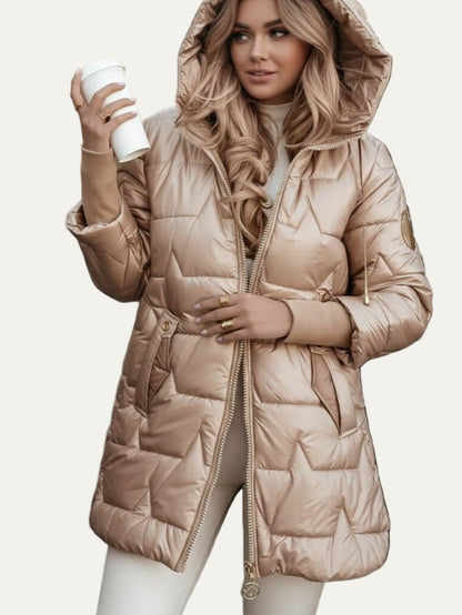 Women’s Shiny Mid-Length Puffer Coat
