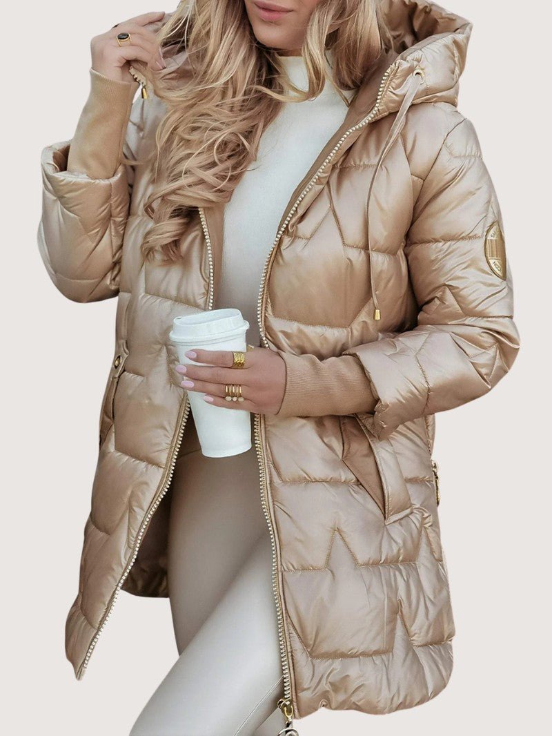 Women’s Shiny Mid-Length Puffer Coat