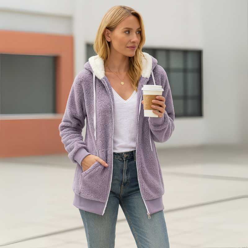 Greta | Women's Hoodie Jacket Sherpa-Lined Sweatshirt