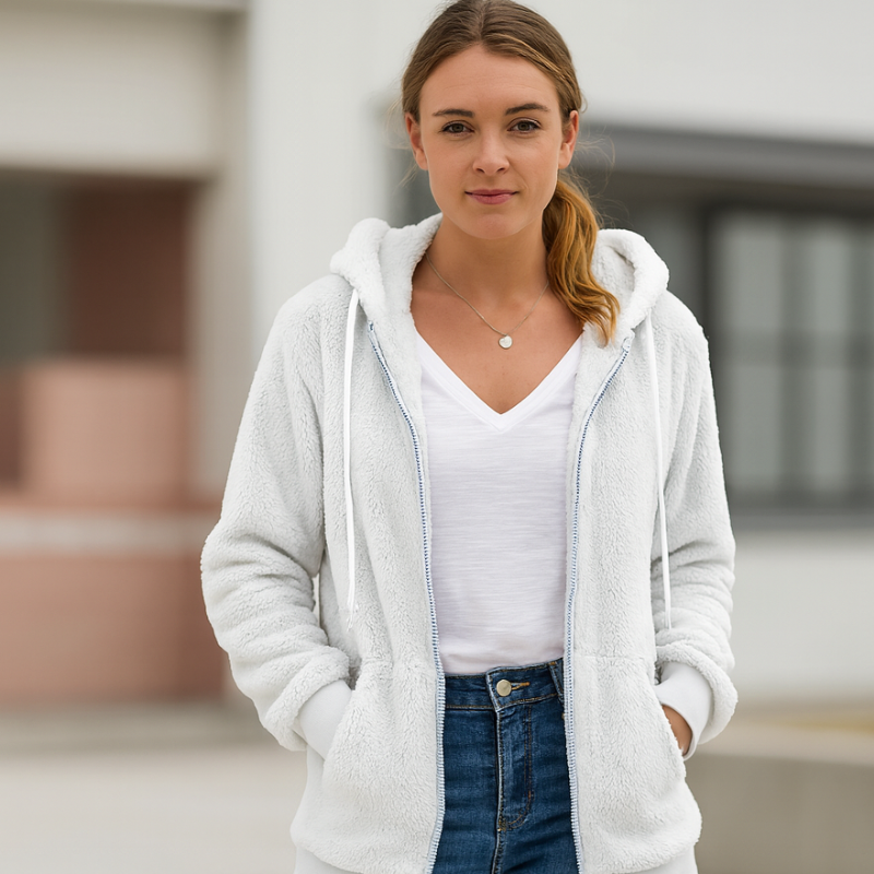 Greta | Women's Hoodie Jacket Sherpa-Lined Sweatshirt