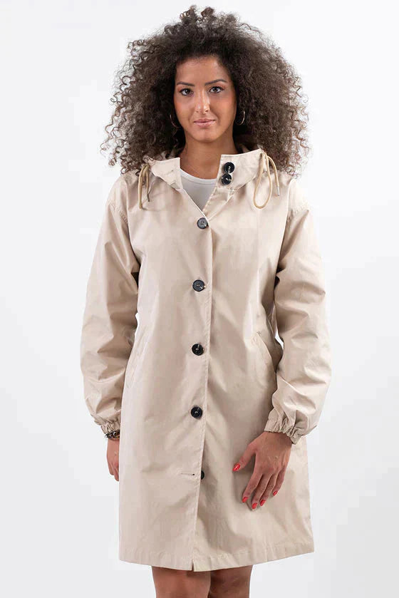Women’s A-Line Hooded Mid-Thigh Raincoat