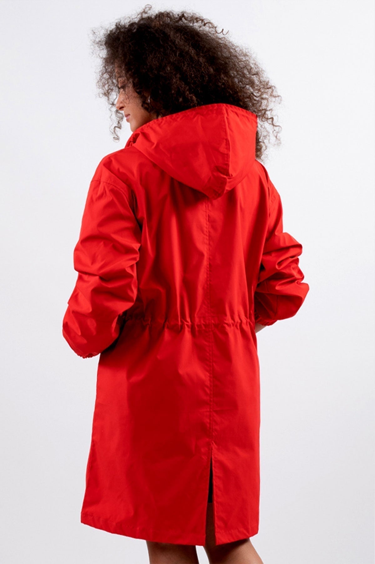 Women’s A-Line Hooded Mid-Thigh Raincoat