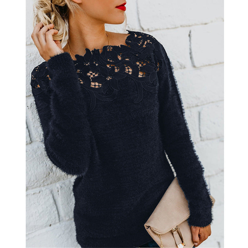 Women's Breathable Casual Floral Sweater