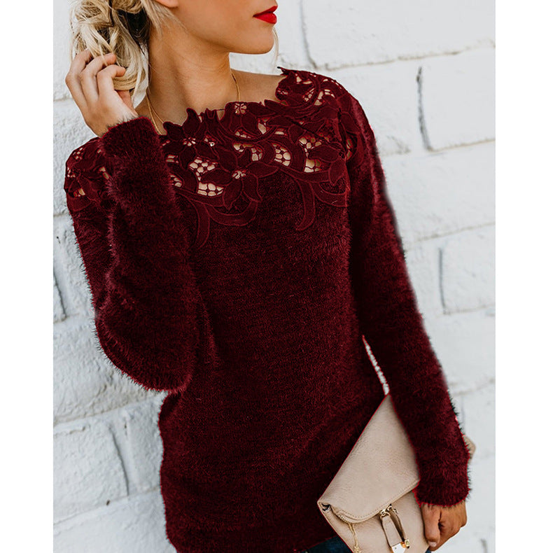 Women's Breathable Casual Floral Sweater