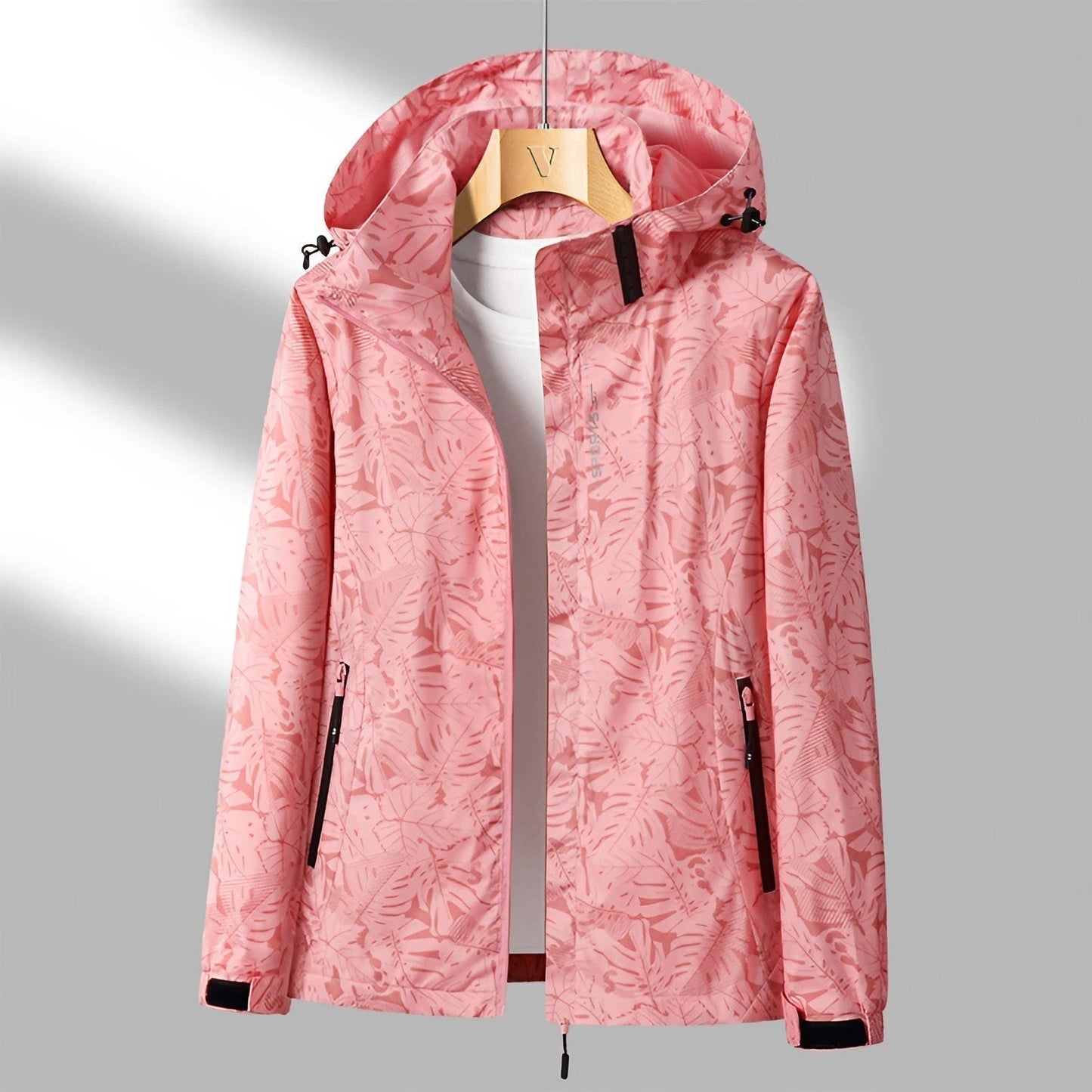 Alice | Women's Lightweight Waterproof Jacket – Adjustable Hood and Zip Pockets for Outdoor Activities