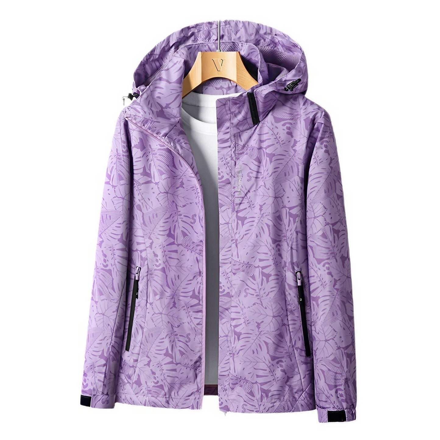 Alice | Women's Lightweight Waterproof Jacket – Adjustable Hood and Zip Pockets for Outdoor Activities