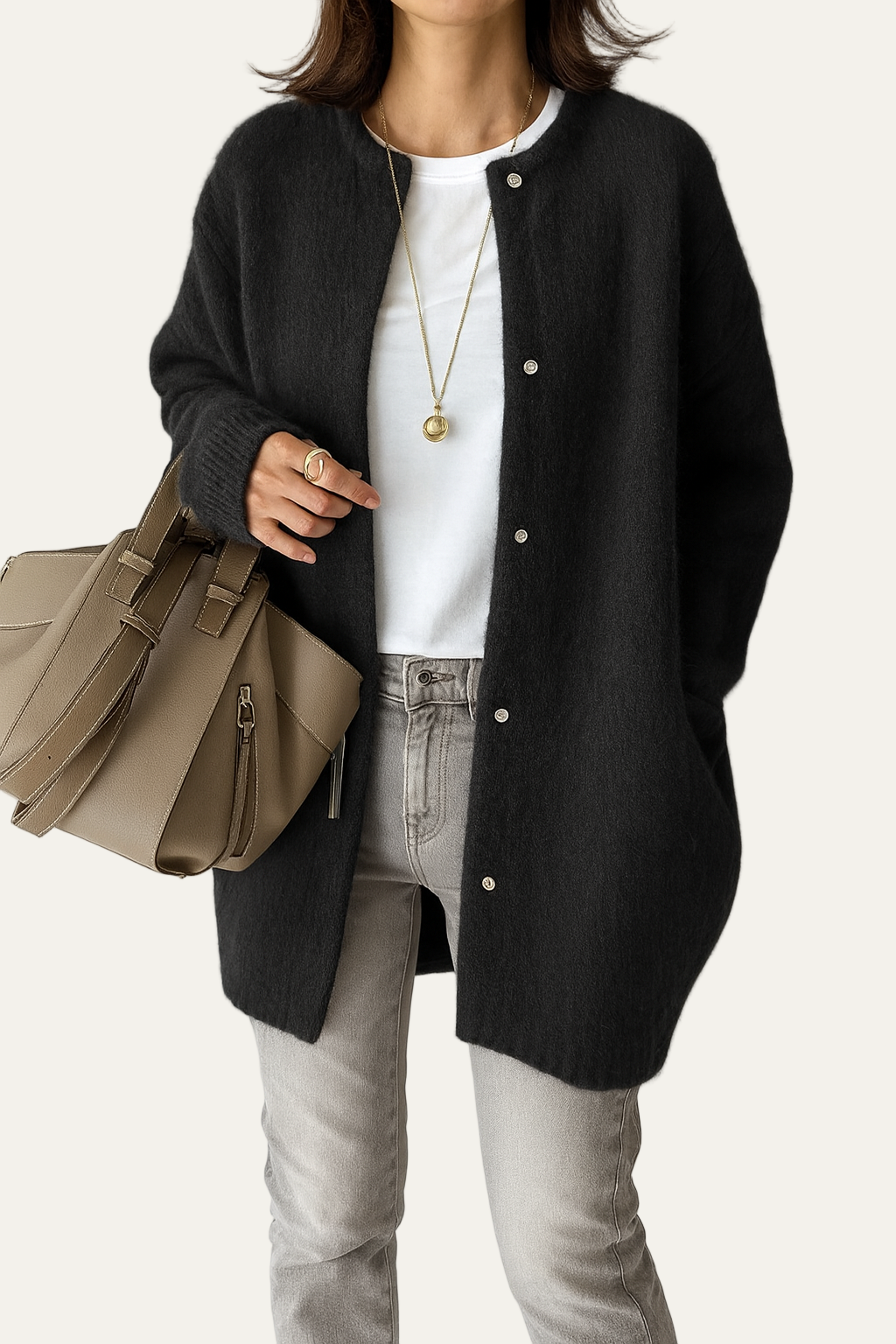 Women’s Plush Knit Mid-Length Cardigan