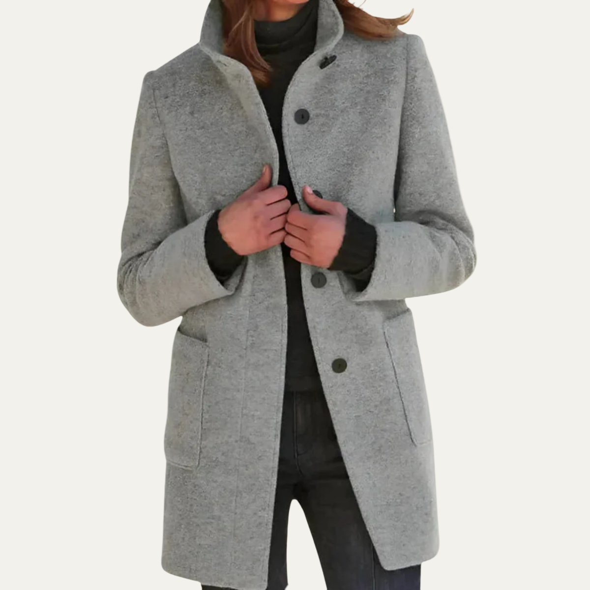 Women’s Elegant High-Collar Coat