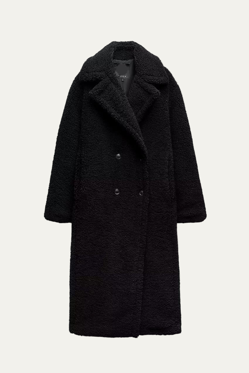 Women’s Plush Longline Teddy Coat