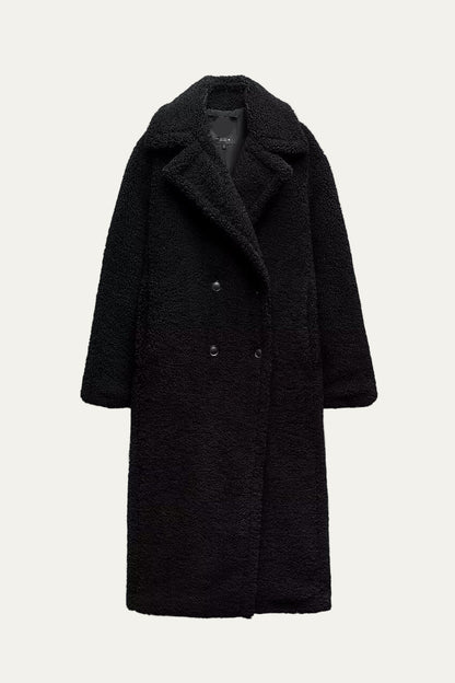 Women’s Plush Longline Teddy Coat