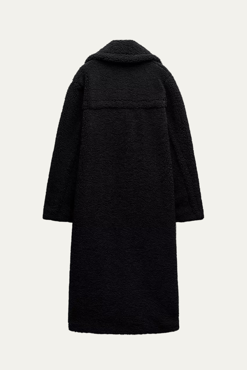 Women’s Plush Longline Teddy Coat