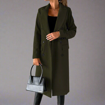 Wrenleigh | Women's Long Trench Coat - Elegant Wool Overcoat