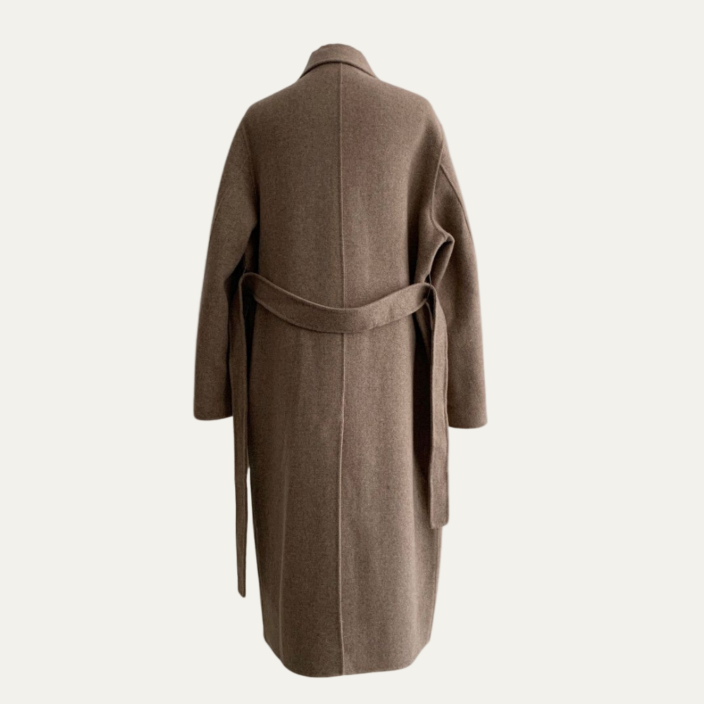 Women’s Elegant Double-Breasted Long Overcoat