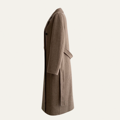Women’s Elegant Double-Breasted Long Overcoat