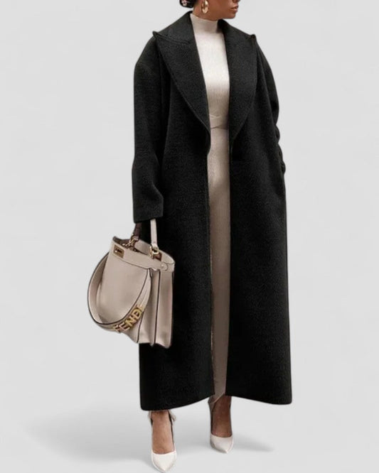 Women’s Elegant Faux Woolen Long Coat