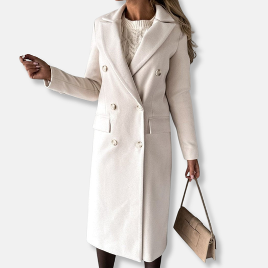 Women’s Classic Wool Blend Double-Breasted Coat