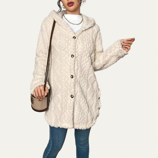 Women’s Textured Long-Line Hooded Cardigan