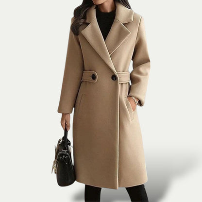 Women’s Wool-Blend A-Line Midi Coat