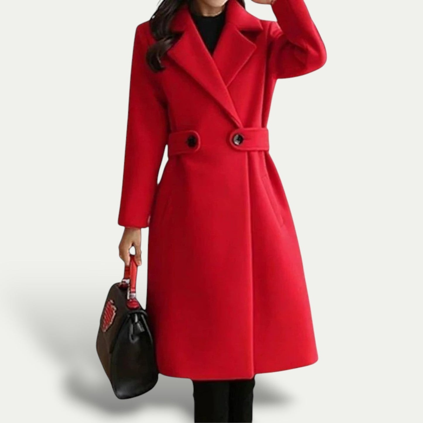 Women’s Wool-Blend A-Line Midi Coat