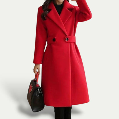 Women’s Wool-Blend A-Line Midi Coat