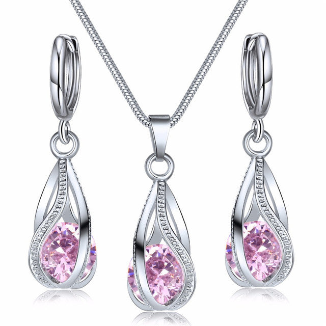 Frozen Crystal Pendant Jewelry Set