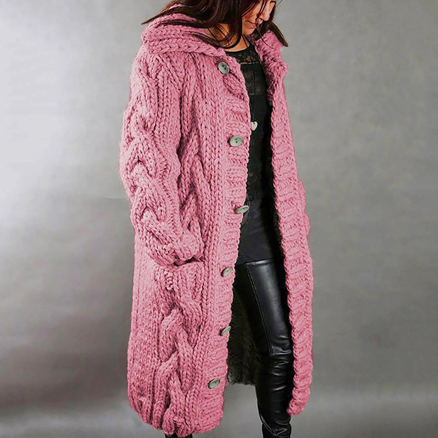 Brielle | Women's Oversized Coat With Cable