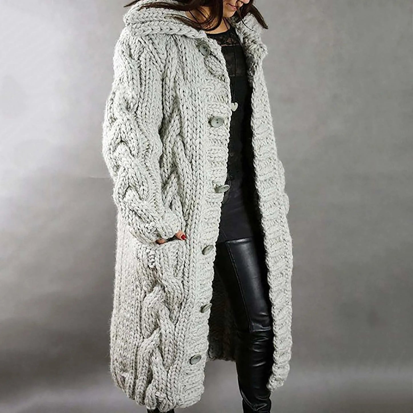 Brielle | Women's Oversized Coat With Cable