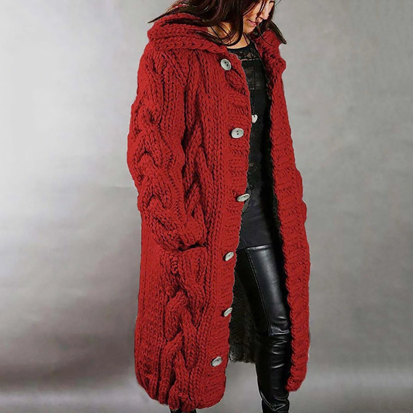 Brielle | Women's Oversized Coat With Cable
