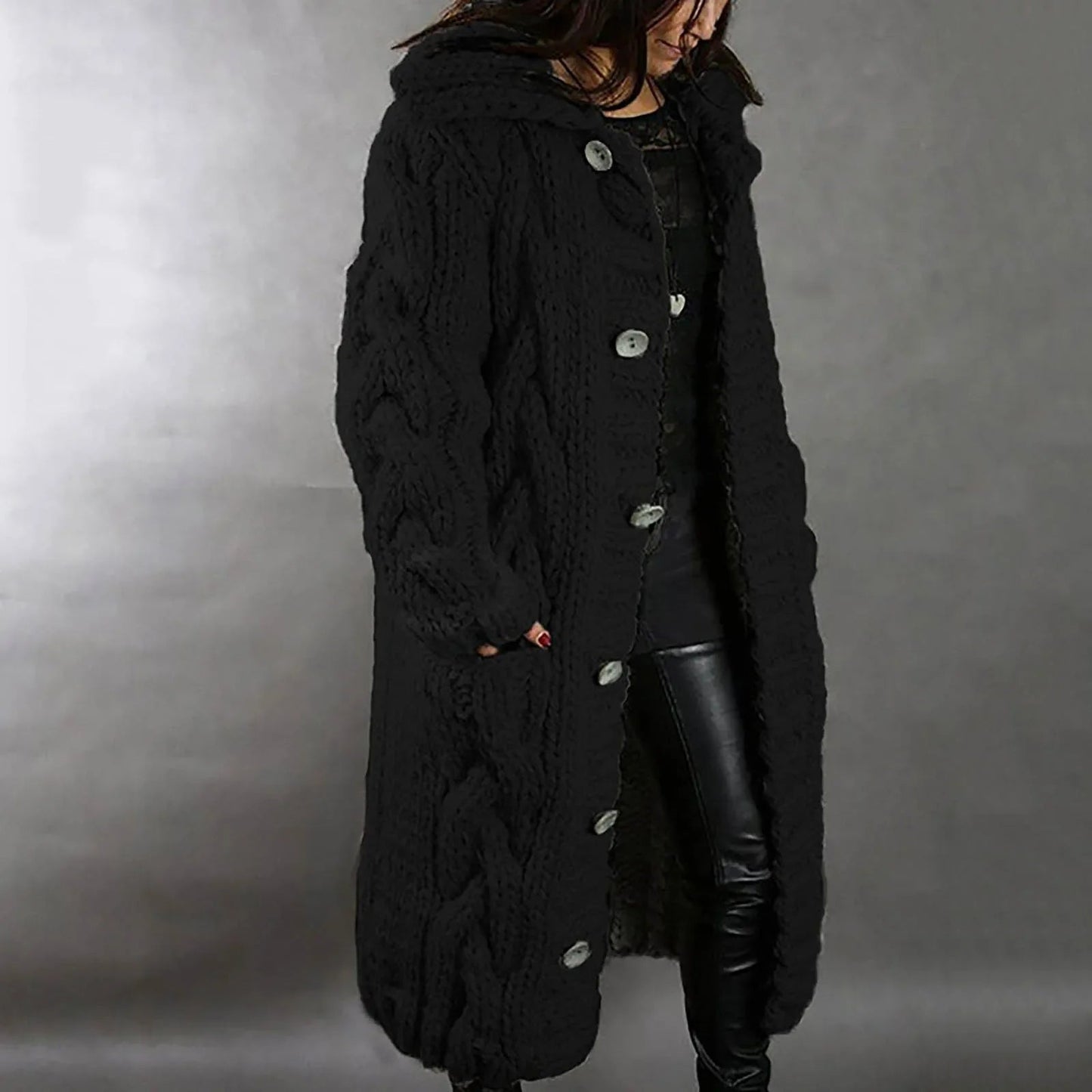 Brielle | Women's Oversized Coat With Cable