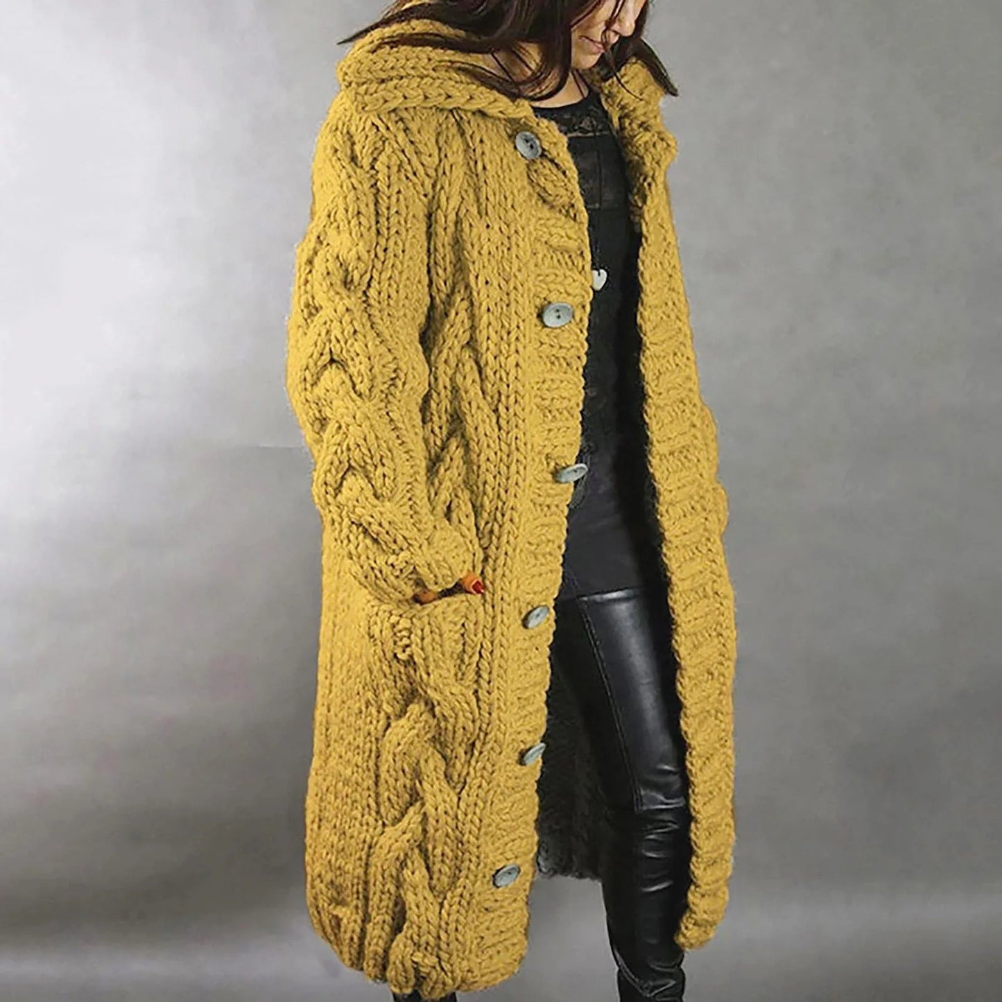Brielle | Women's Oversized Coat With Cable