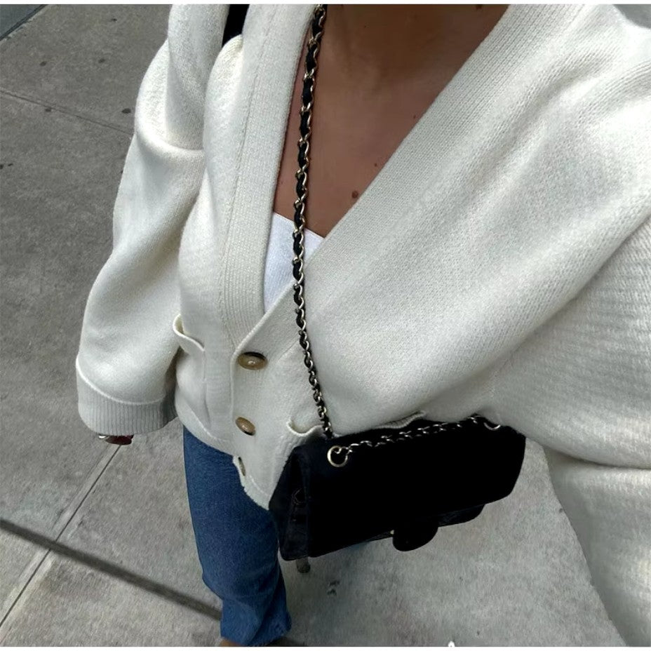 Women’s Elegant Cropped Knit Cardigan