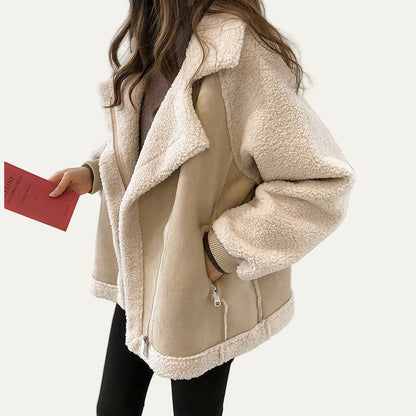 Women’s Plush Shearling Aviator Jacket