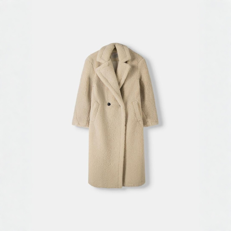 Johanna | Women's Oversized Teddy Coat – Double-Breasted Winter Layer