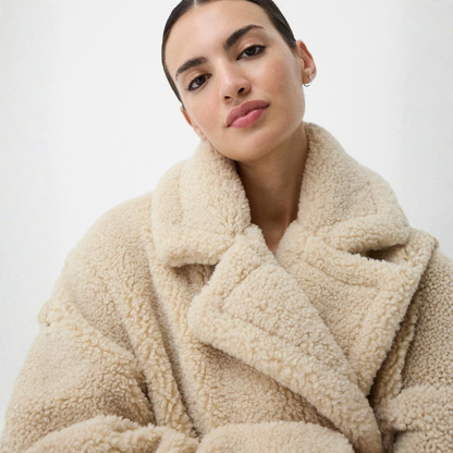 Johanna | Women's Oversized Teddy Coat – Double-Breasted Winter Layer