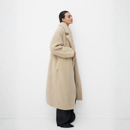 Johanna | Women's Oversized Teddy Coat – Double-Breasted Winter Layer