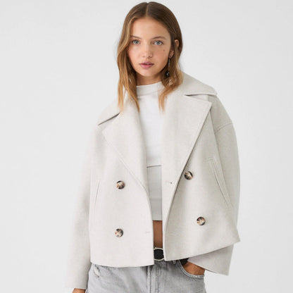 Tiffany | Women's Oversized Wool Coat - Short Double