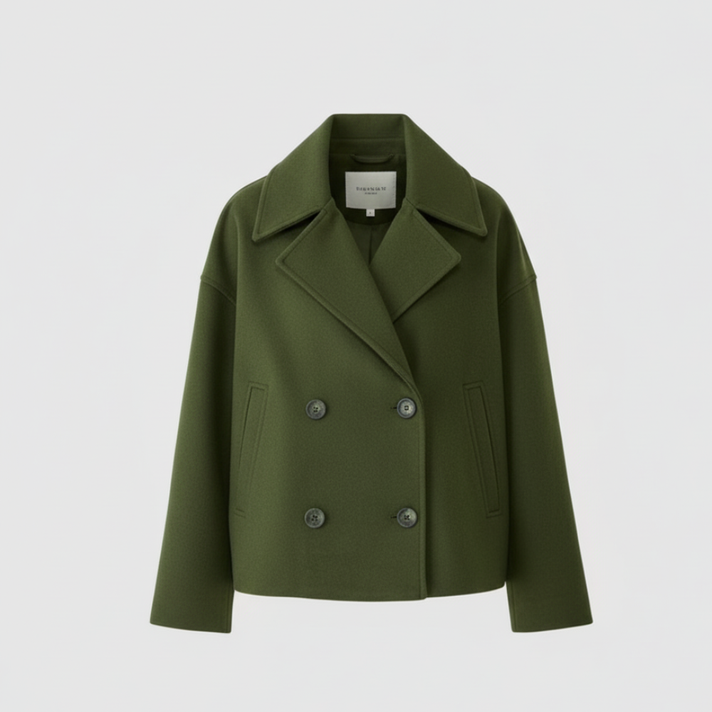 Tiffany | Women's Oversized Wool Coat - Short Double