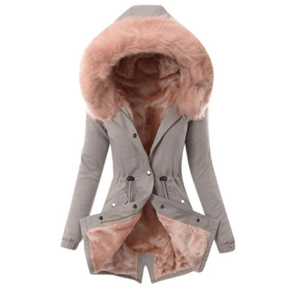 Adeline | Women's Parka Jacket With Faux Fur Hood