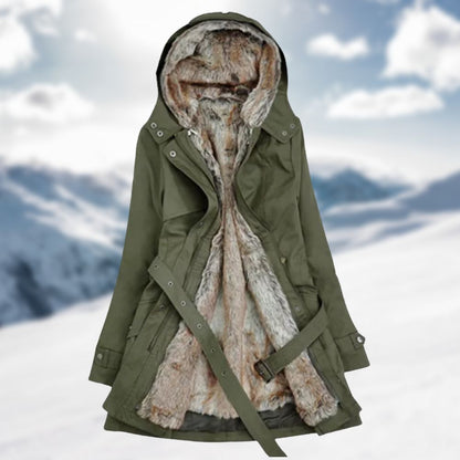 Layla | Women's Parka with Hood and Belt