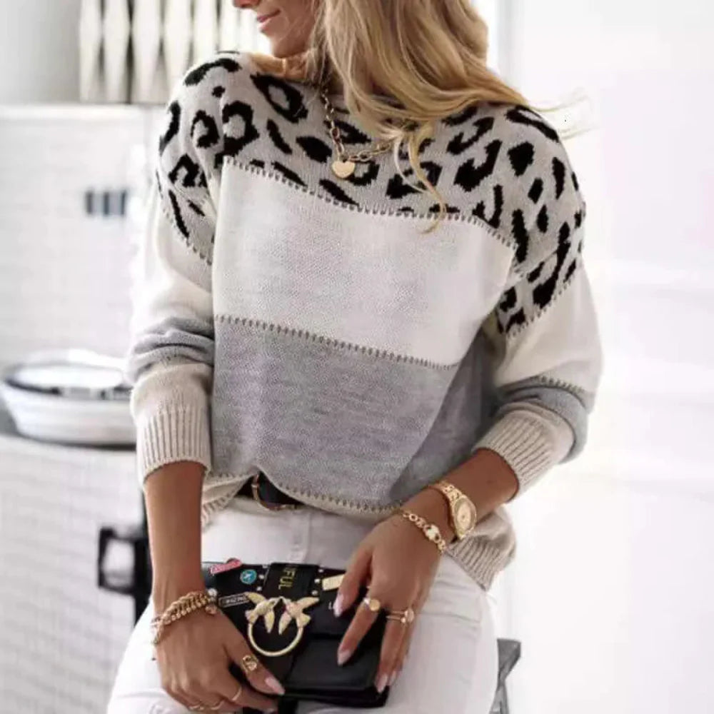 Ladies' Printed Cable Knit Sweater