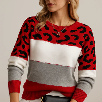 Ladies' Printed Cable Knit Sweater