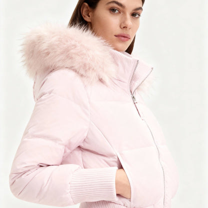 Ladies Water Resistant Parka Coat with Removable Hood