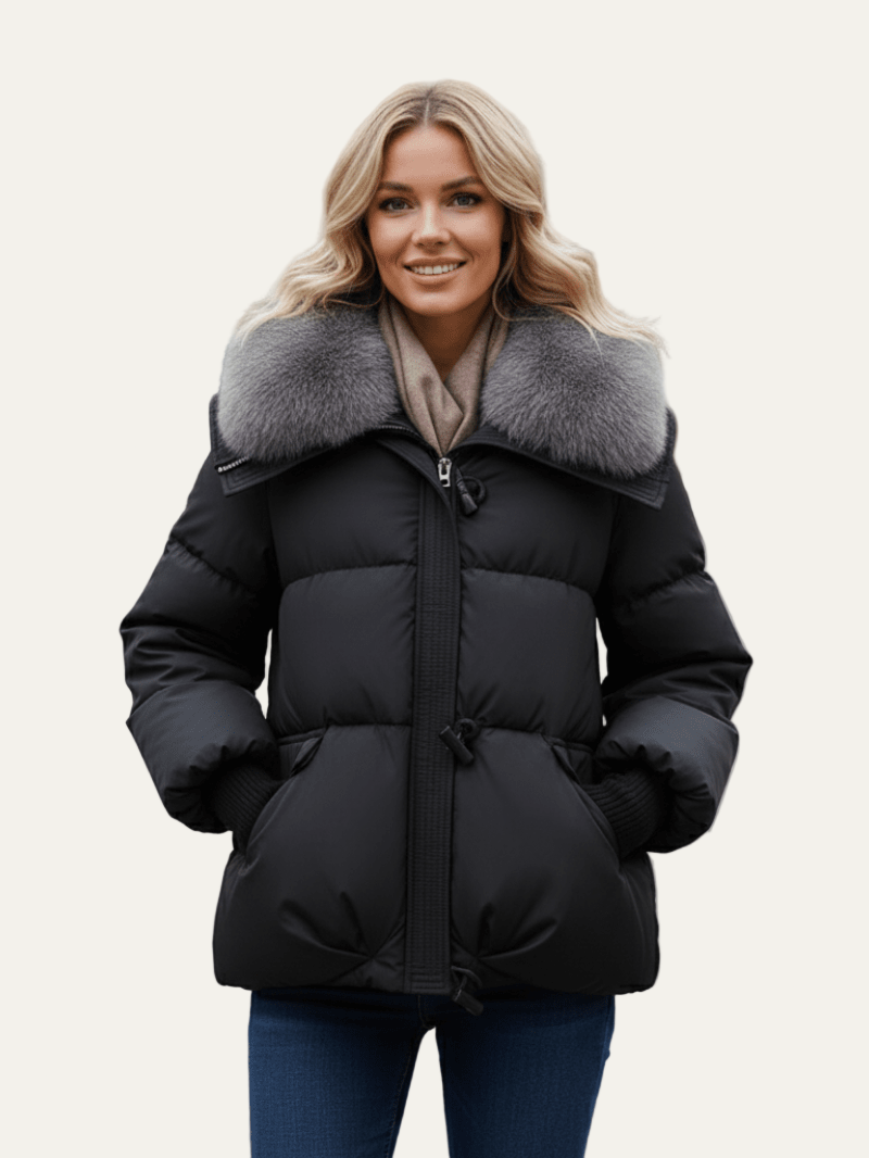 Women’s Fur Collar Cropped Puffer Jacket